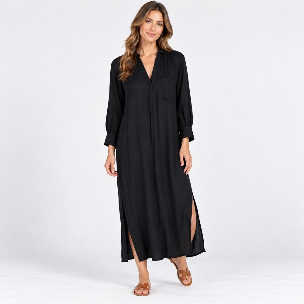 J.Crew Bungalow Dress Drapey Viscose Twill Black Size XXS NWT